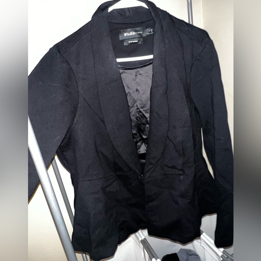 Black peplum blazer from Torrid